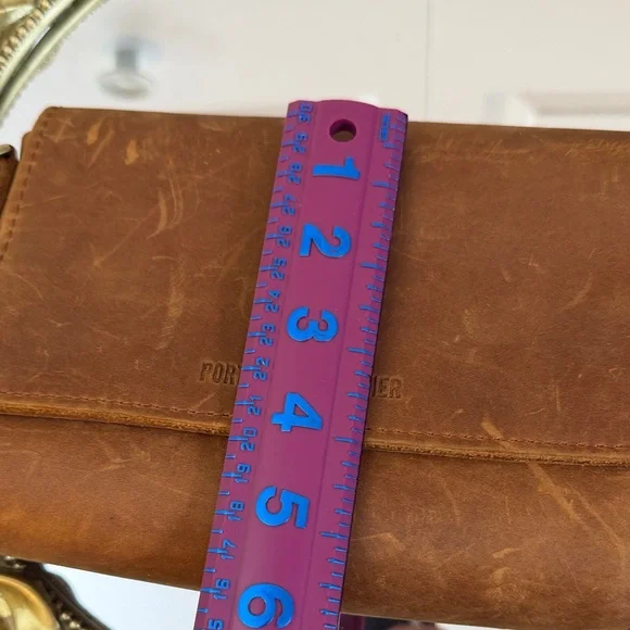 Portland Leather Caramel Brown Leather Crossbody - Picture 10 of 10